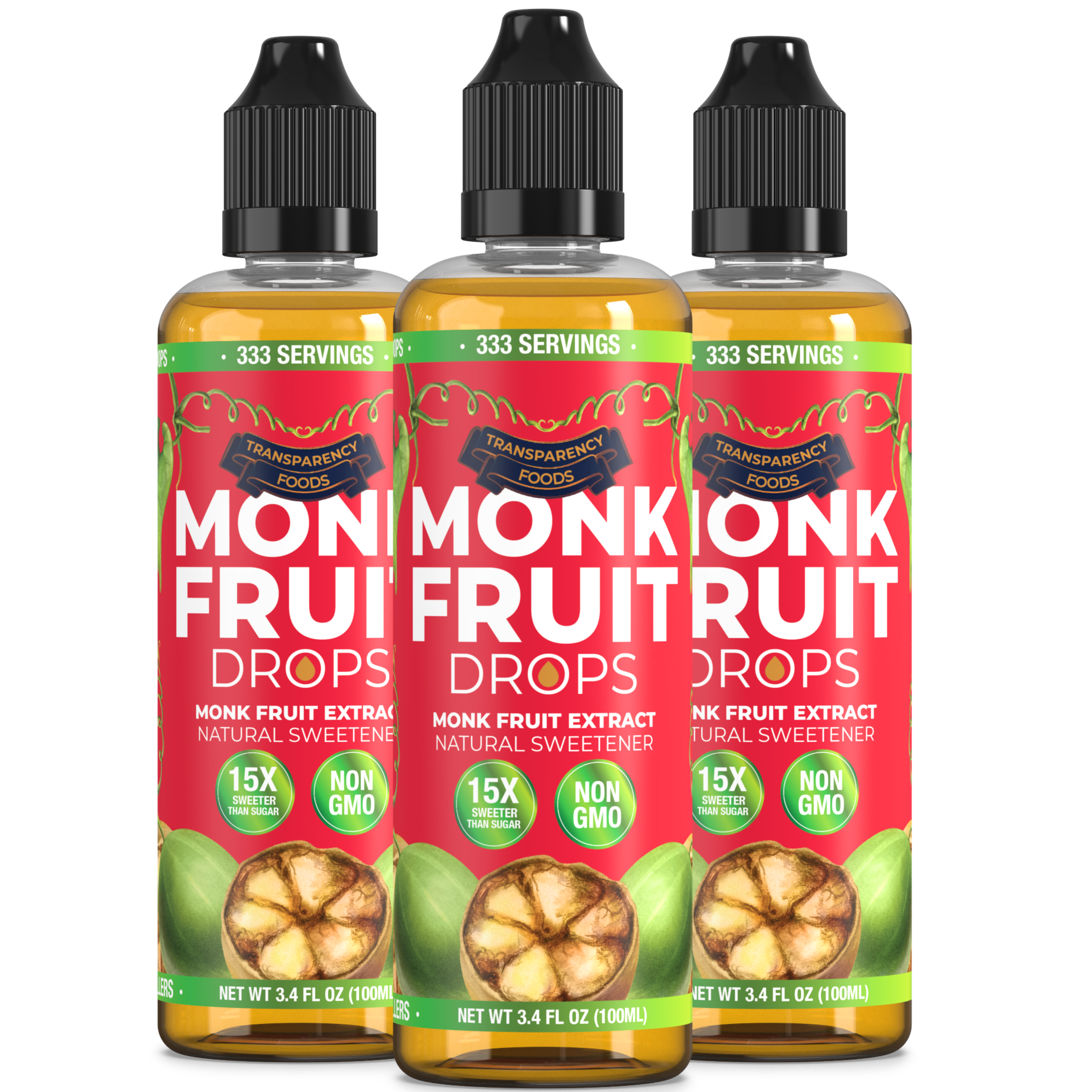 Monk Fruit Drops - 100% Monk Fruit Extract (6 Drops = 1 Tsp of Sugar)
