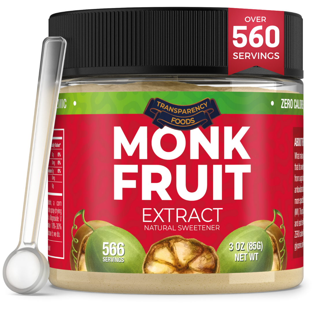 Monk Fruit Extract Powder - 25X Sweeter Than Sugar - 7% Mogroside V (3oz, 566 servings)