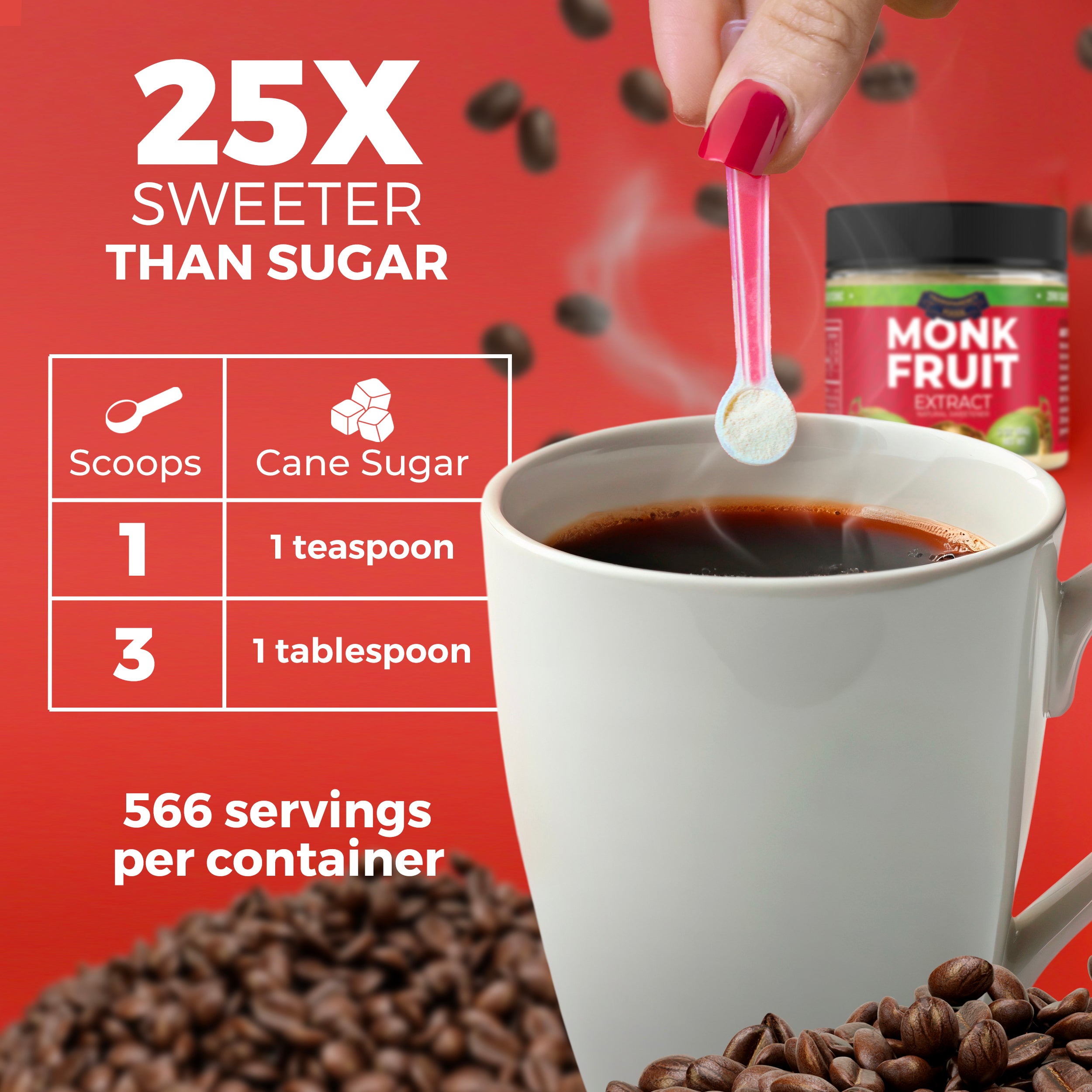 Monk Fruit Extract Powder - 25X Sweeter Than Sugar - 7% Mogroside V (3oz, 566 servings) (Bulk)