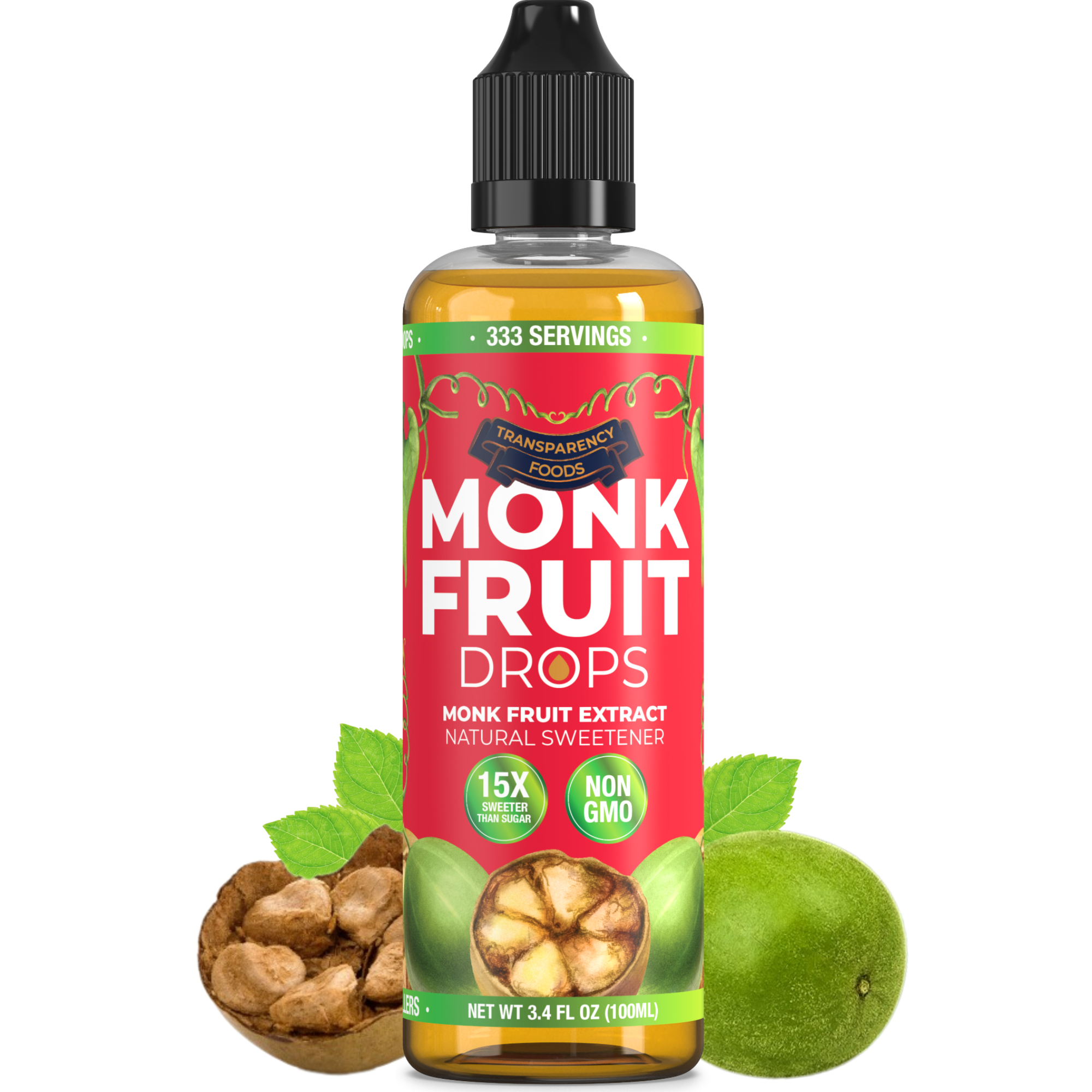 Monk Fruit Drops - 100% Monk Fruit Extract (6 Drops = 1 Tsp of Sugar)