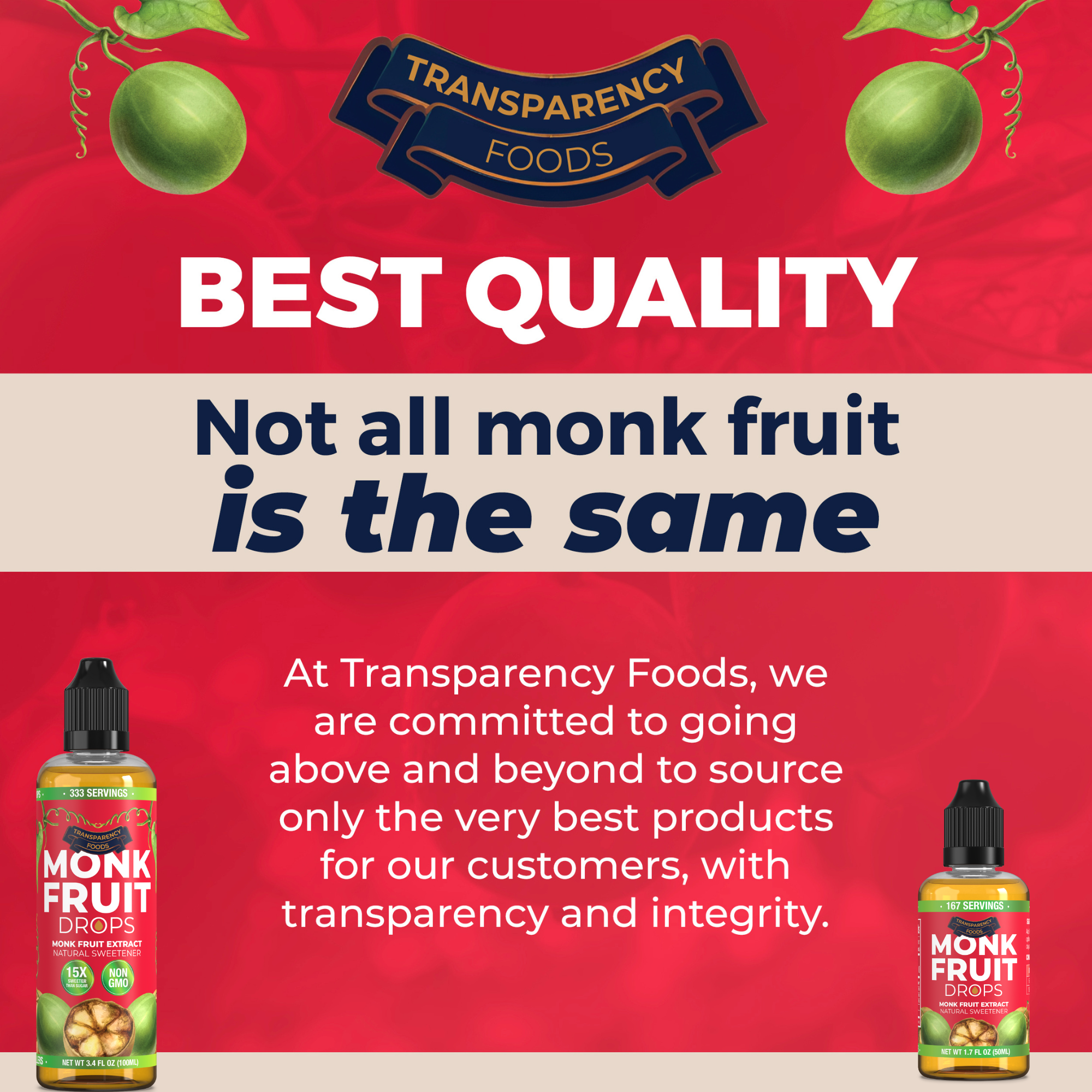 Monk Fruit Drops - New Formula (6 Drops = 1 Tsp of Sugar)