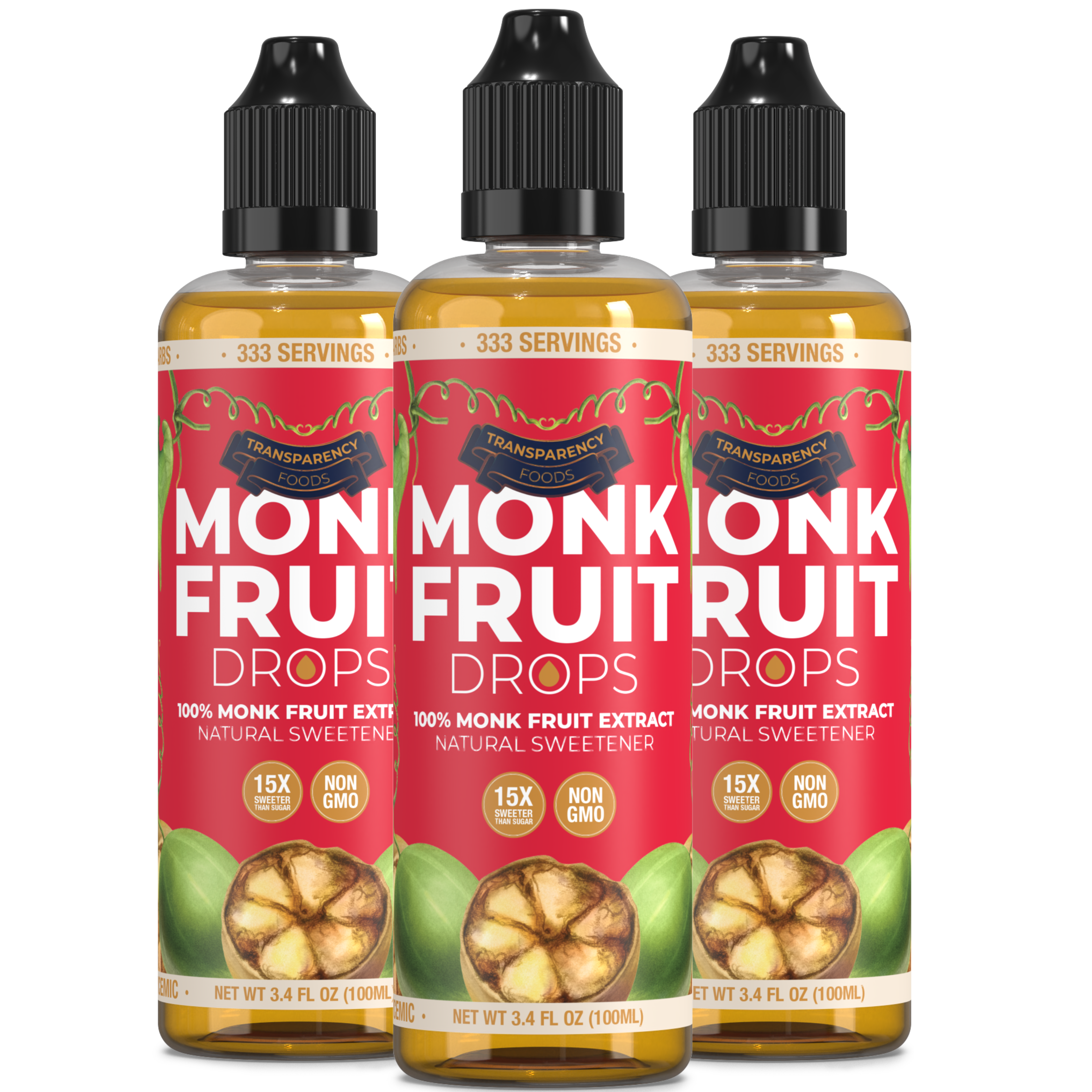 Monk Fruit Drops - 100% Monk Fruit Extract (6 Drops = 1 Tsp of Sugar)