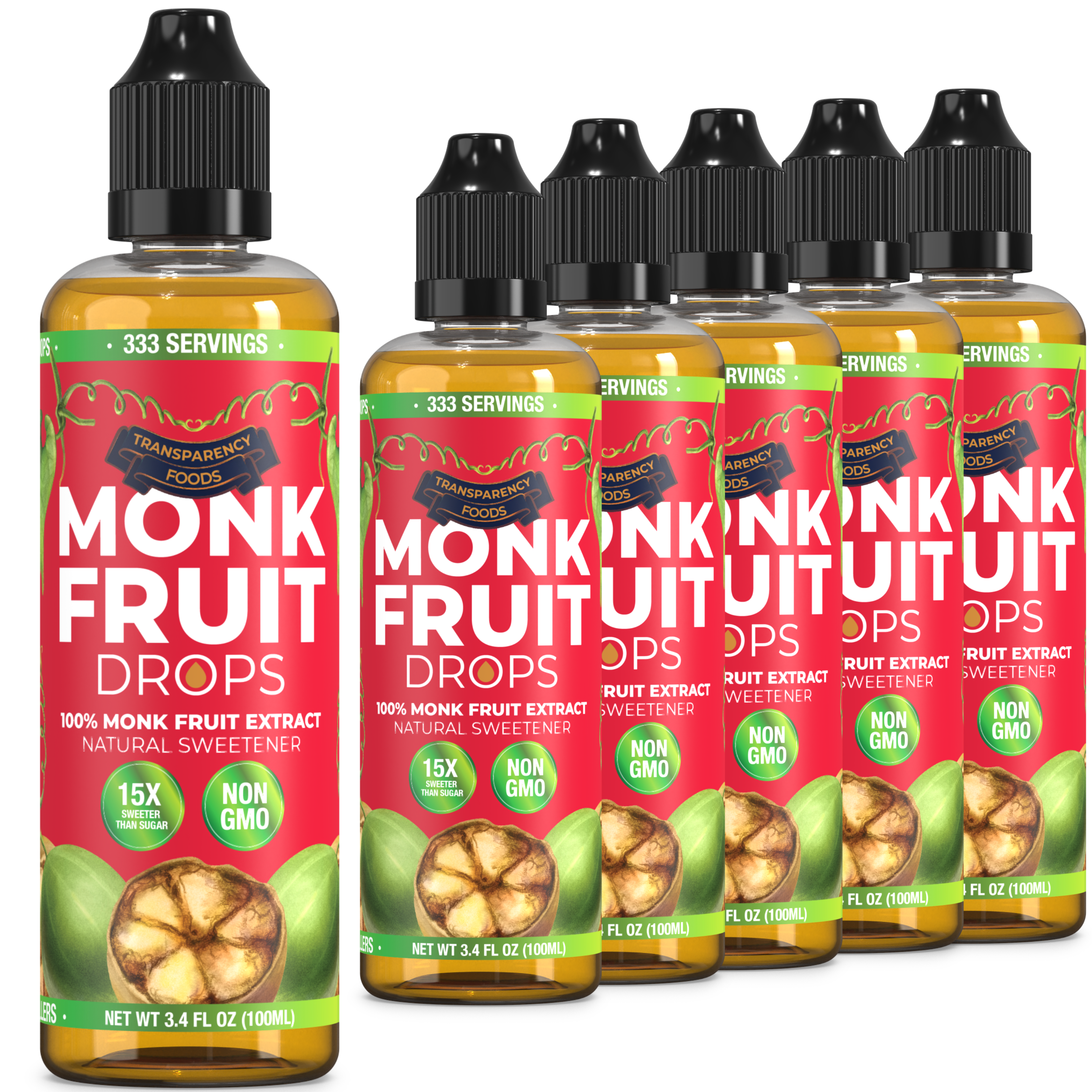 Monk Fruit Drops - 100% Monk Fruit Extract (6 Drops = 1 Tsp of Sugar)