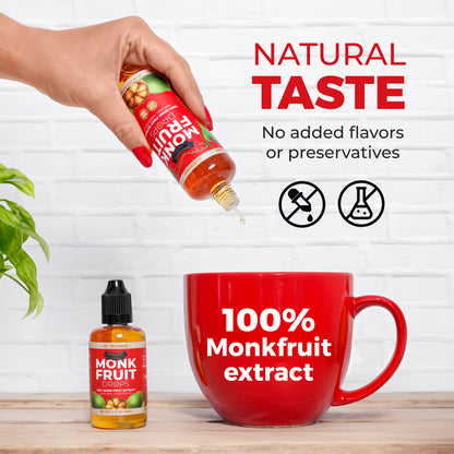 Monk Fruit Drops - 100% Monk Fruit Extract (6 Drops = 1 Tsp of Sugar)