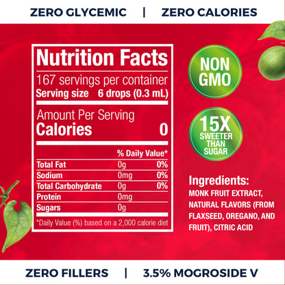 Monk Fruit Drops - New Formula (6 Drops = 1 Tsp of Sugar)