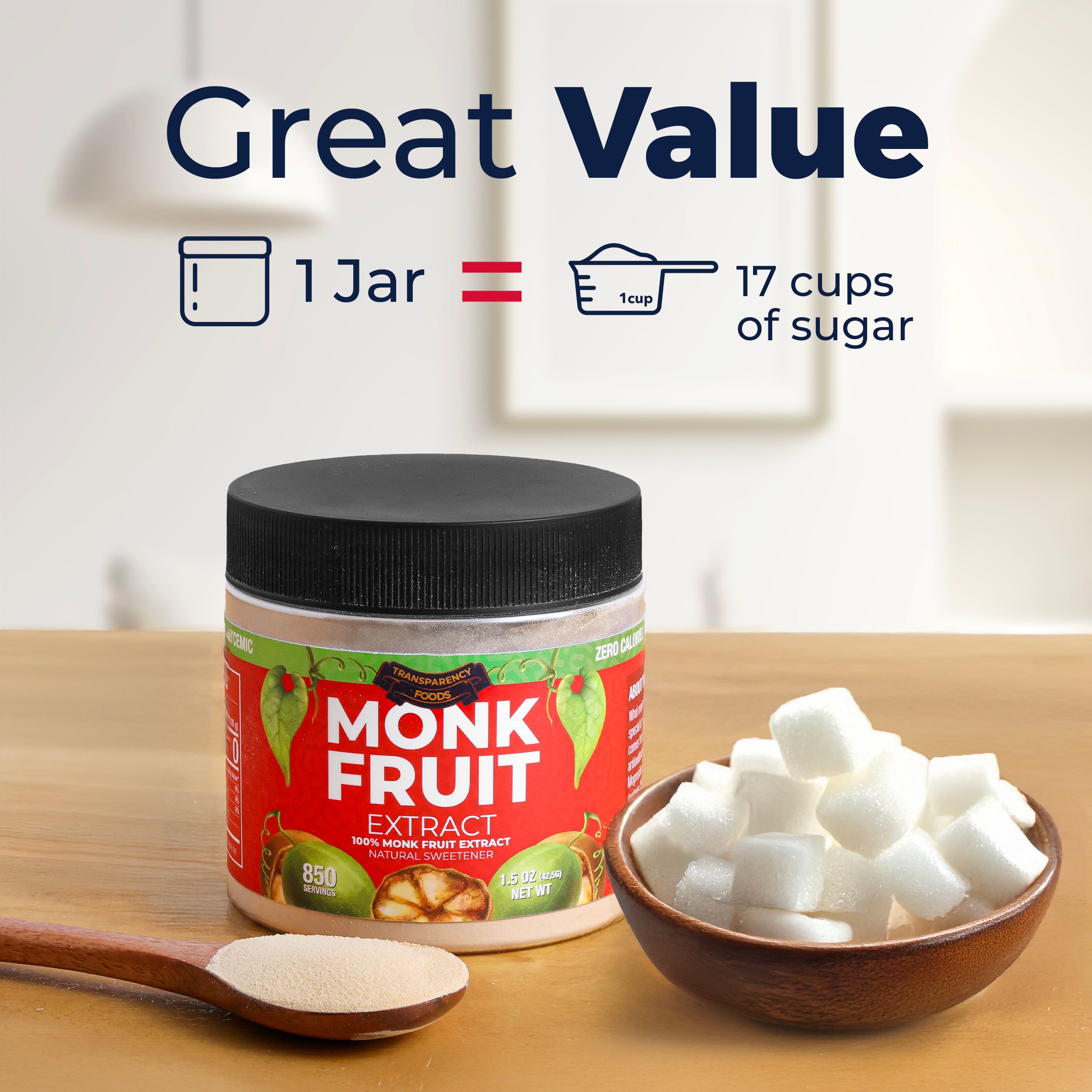 Monk Fruit Extract Powder - 90X Sweeter Than Sugar - 25% Mogroside V