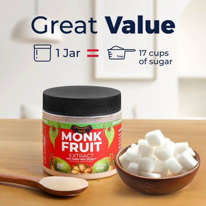 Monk Fruit Extract Powder - 90X Sweeter Than Sugar - 25% Mogroside V