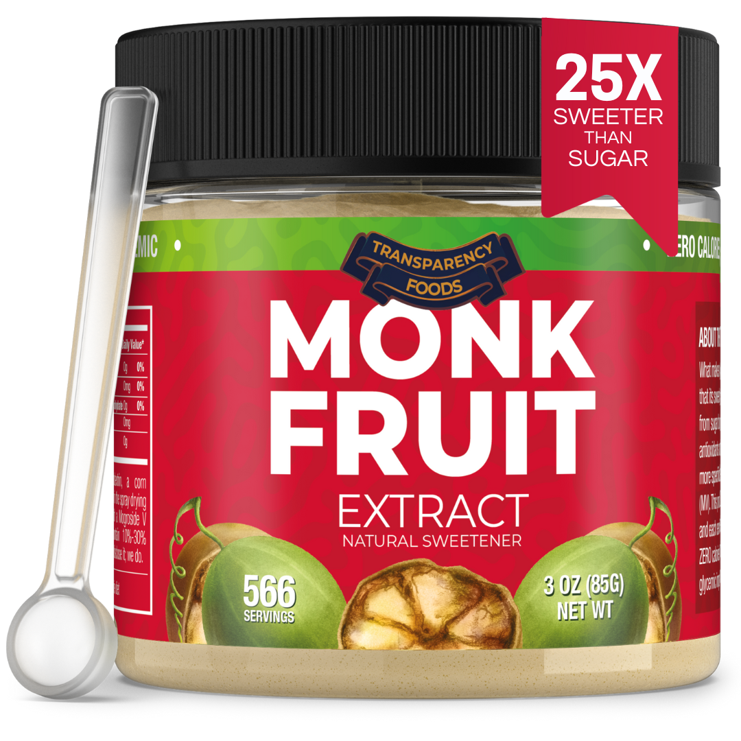 Monk Fruit Extract Powder - 25X Sweeter Than Sugar - 7% Mogroside V (3oz, 566 servings)