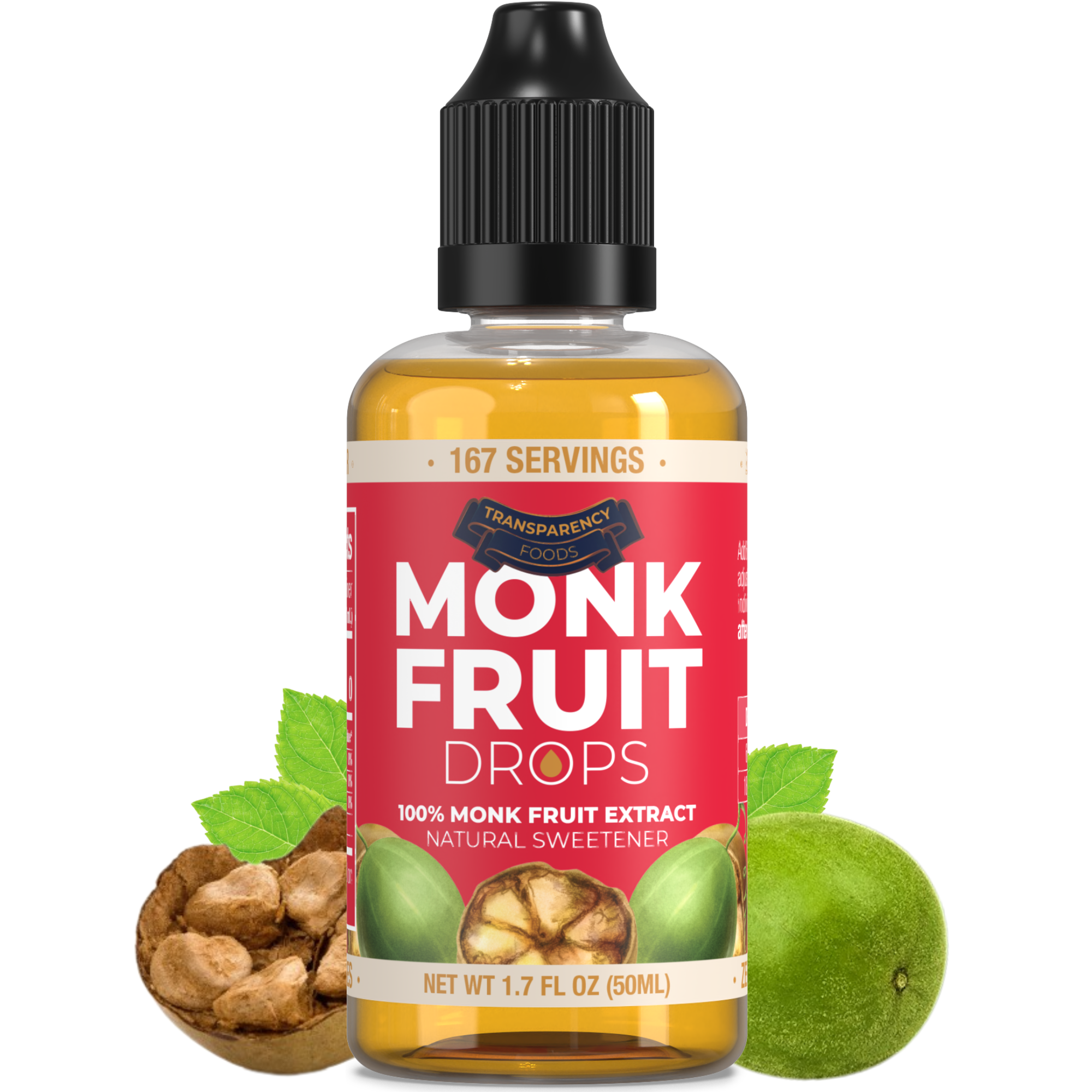 Monk Fruit Drops - 100% Monk Fruit Extract (6 Drops = 1 Tsp of Sugar)