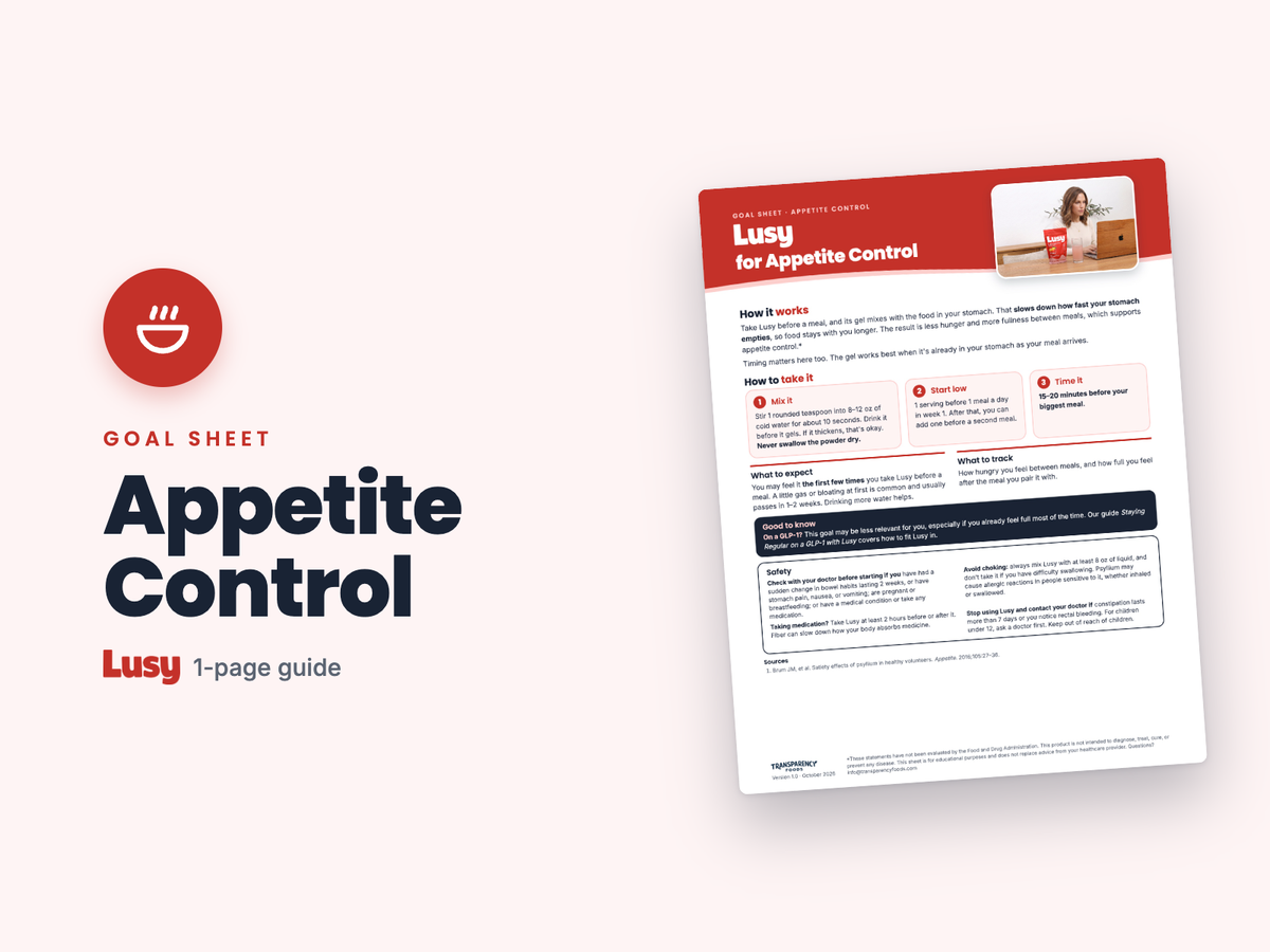 Lusy goal sheet: Appetite Control