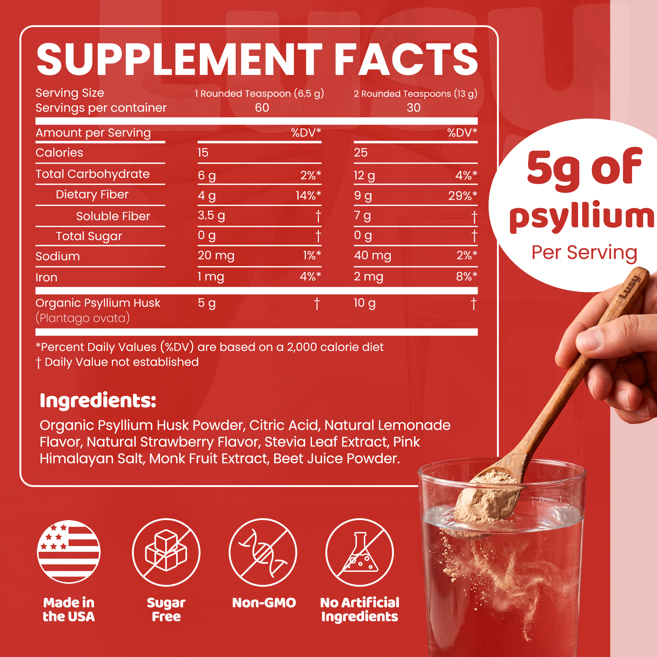 Lusy: Daily Psyllium Husk Fiber